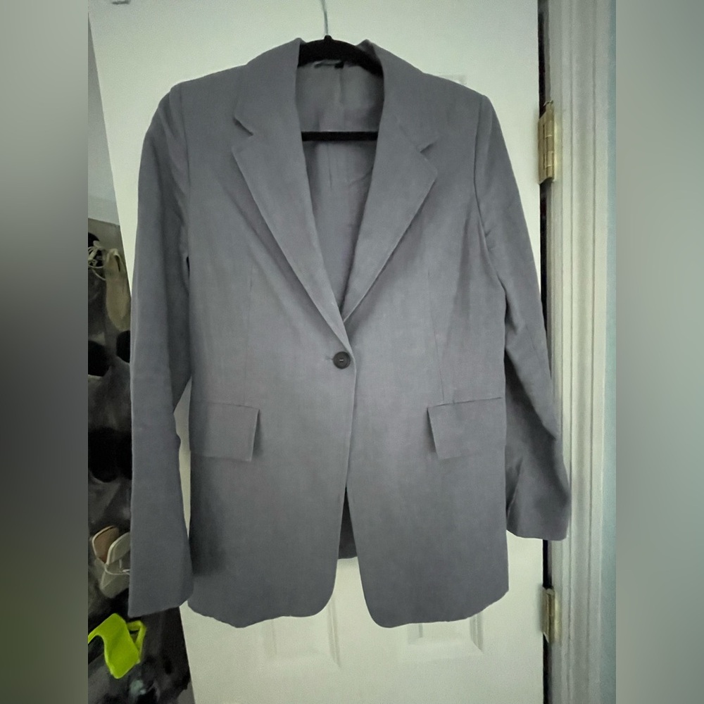 COS Blue Linen Blazer